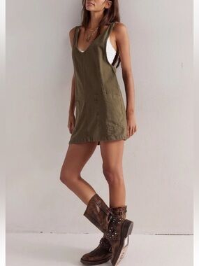 Free People We The Free High Roller Moss Stone Skirtall NWT Size Medium